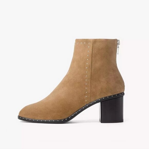 rag & bone Shoes - Rag & Bone Willow Brown Suede Studded Heeled Boots Sz 7